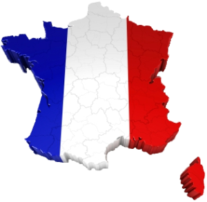 Carte de France "bleu, blanc, rouge" © DR